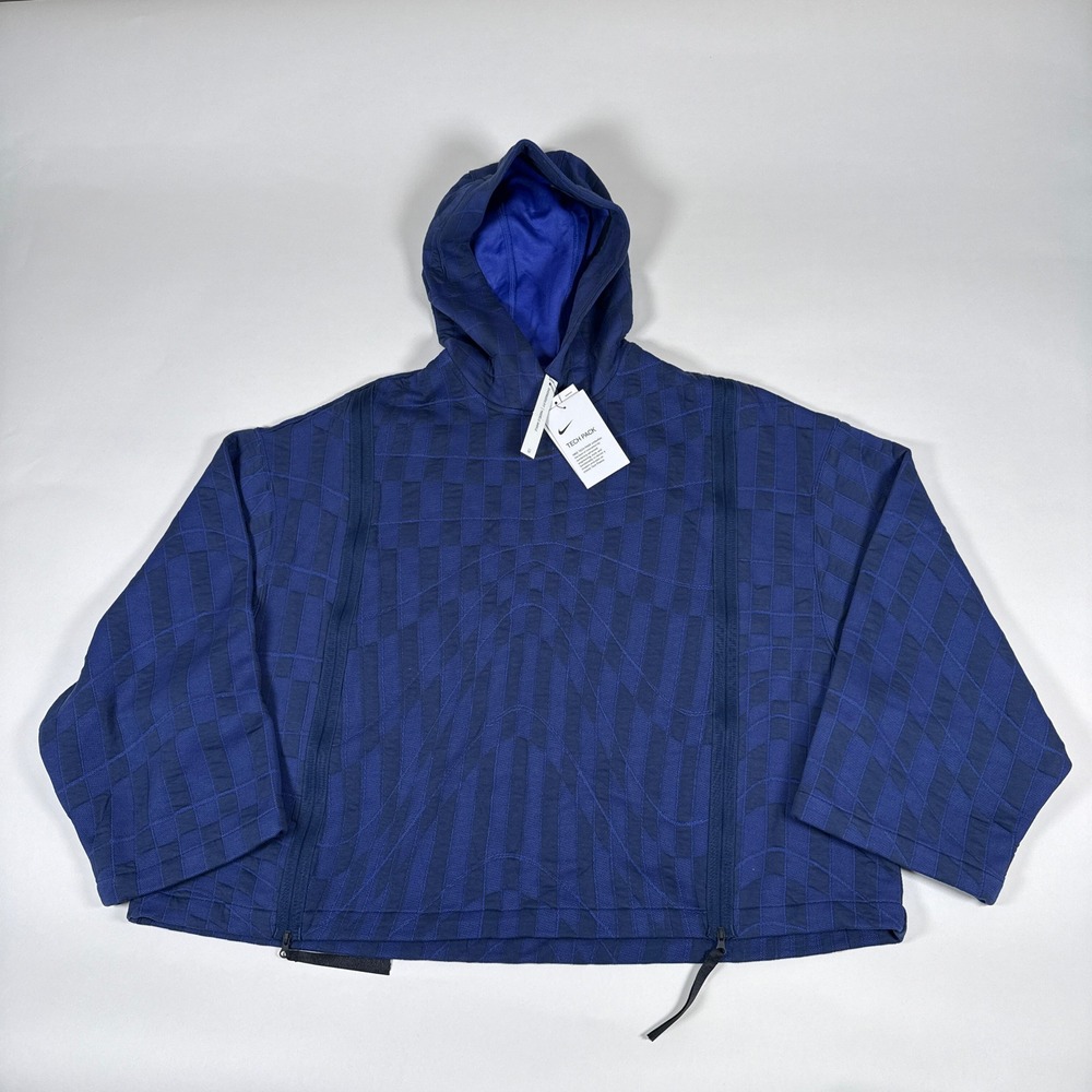 Nike Hoodie Womens Medium Navy Blue Tech Pack Oversized Quilted Zip Gorpcore
